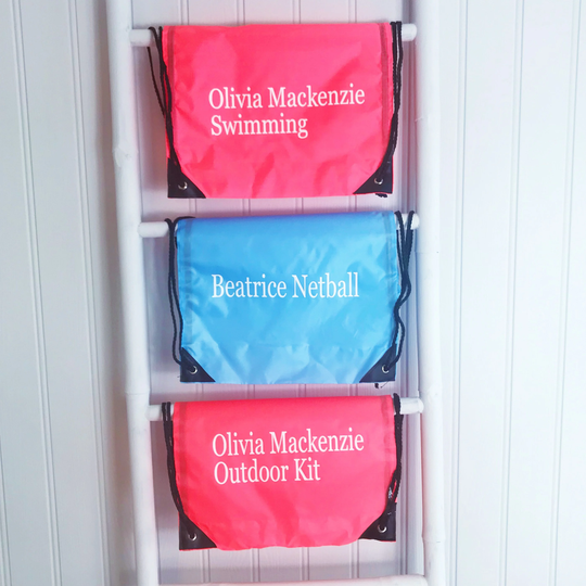 Boys & Girls Personalised Kit Bag/Activity Gym Bag/Shoe Bag/Swimming/ Football/Gift For Boy/Gift For Girl/Return To School/Red/Black/Blue