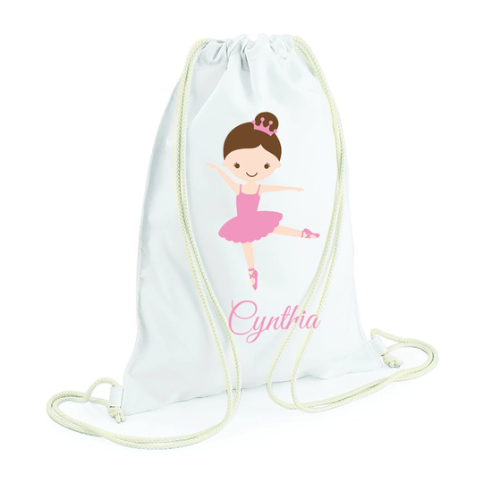 Personalised Princess Ballet Draw String Bag, Bag For Girls, Christmas Gift Lovers Pe Dance
