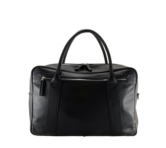 Handmade Leather Travel Bag Udo Small in Black, Custom Made | Business Bag, Overnight - Mens Gift, Elegant Style Ethically