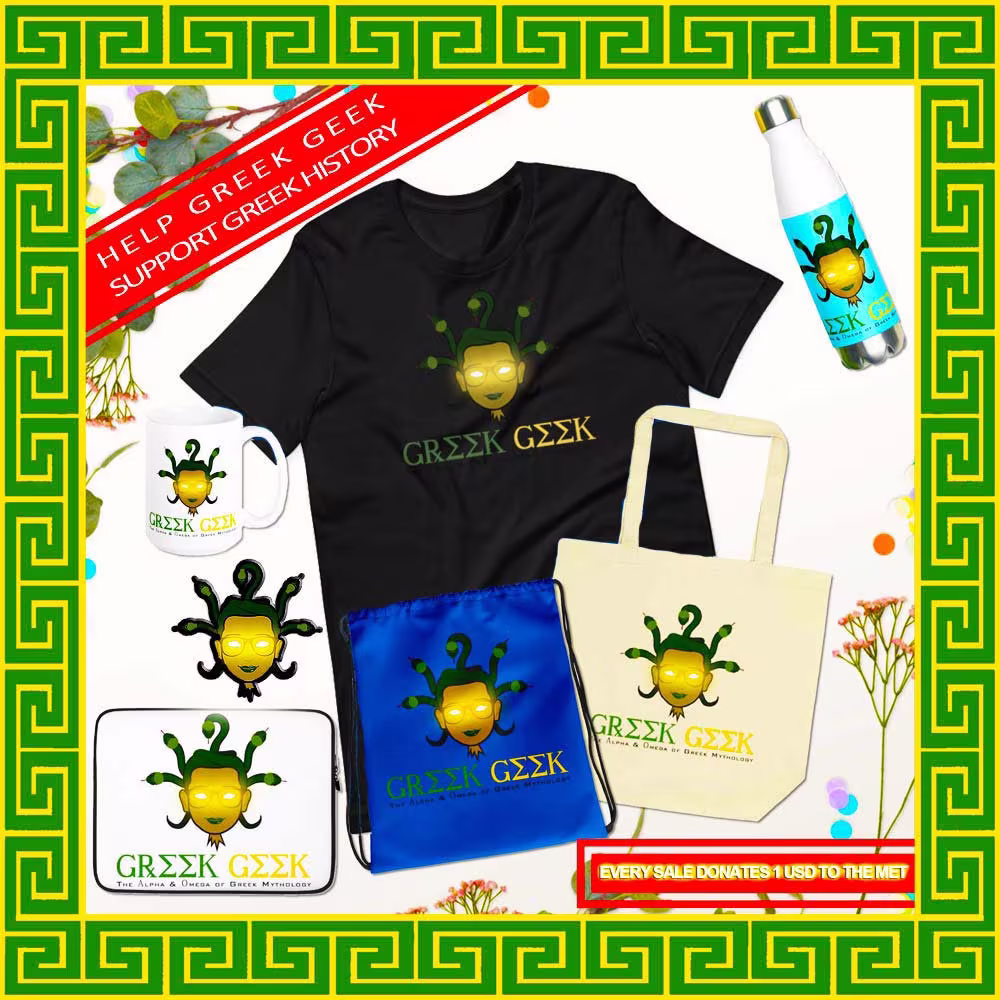 Official Greek Geek Merchandise - Tees, Coffee Mugs, Carry Bags, Water Bottles, Cases, Each Sale Donates 1 Usd To The Met Museum