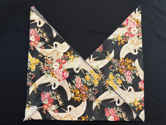 White Crane Furoshiki Bag