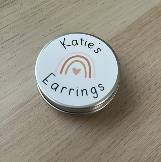 Personalised Earring Storage Trinket Tin/Jewellery Box Swimming Dance/ Part Bag Favour