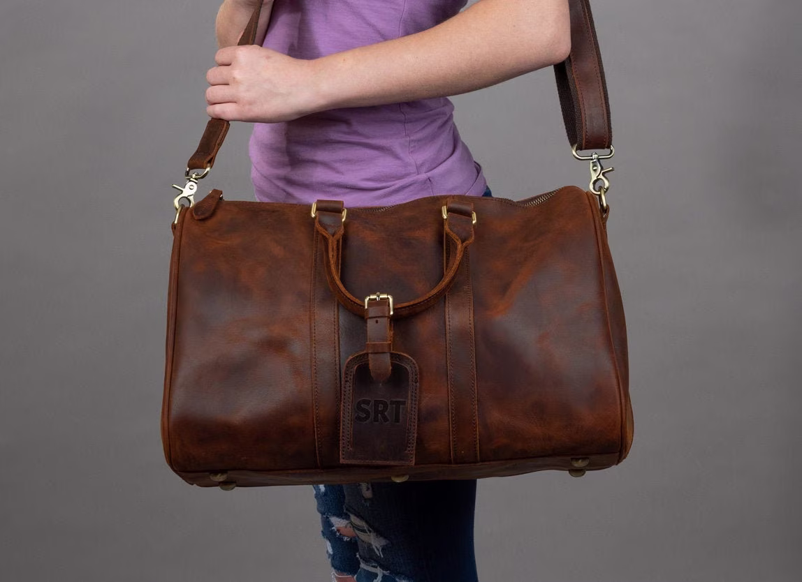 Personalized Leather Duffle Bag Women, Bridesmaid Bags, Weekender Women, Ballet Bags, Travel Bag, Overnight Bag, Gifts For Women, Gift Her