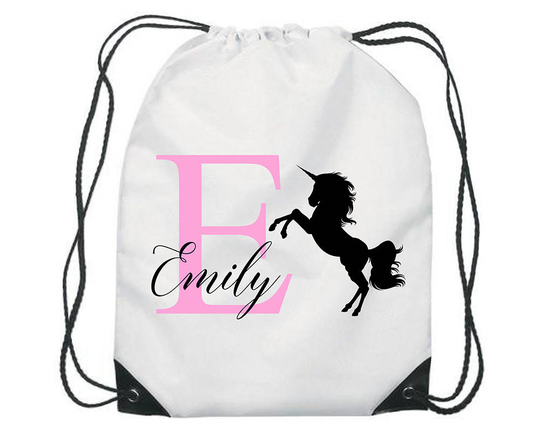Personalised Unicorn Gym Bag Pe Dance Sports School Swim Shoe Waterproof