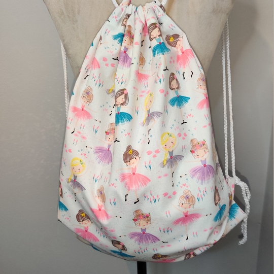 Ballerina Fully Lined Drawstring Swimming/ Pe/ Gym Bag/ Backpack