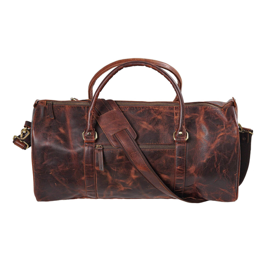 Men's Buffalo Leather Weekend Bag, Large Duffel Travel Bag For Men & Women, Real Overnight | Gift Him