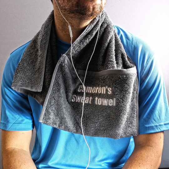 Personalised Embroidered Gym Towel With Zipped Pocket