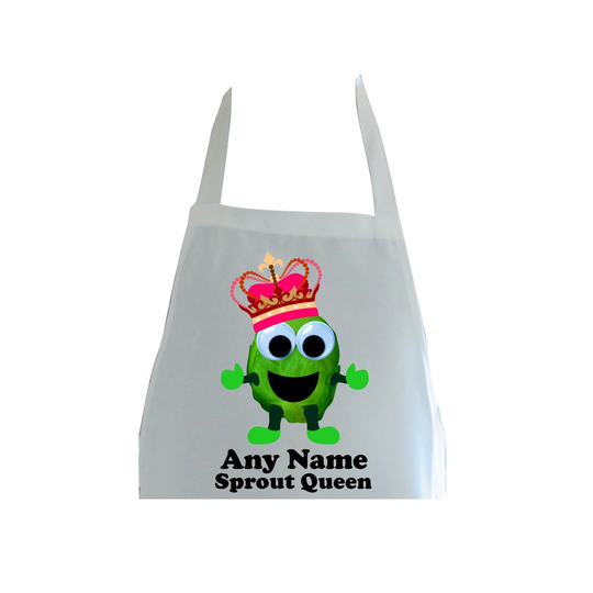 Personalised Brussel Sprout Queen Print Adults Apron