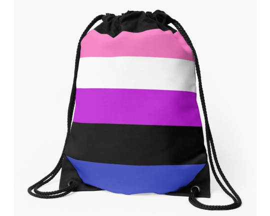 Genderfluid Flag Drawstring Bag, Pride Backpack, Gender Fluid Accessories, Genderfluidity Gift, Queer Merch