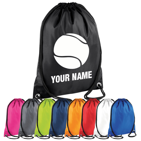 Personalised Tennis Ball Drawstring Bag - Custom Pe Gym Sports