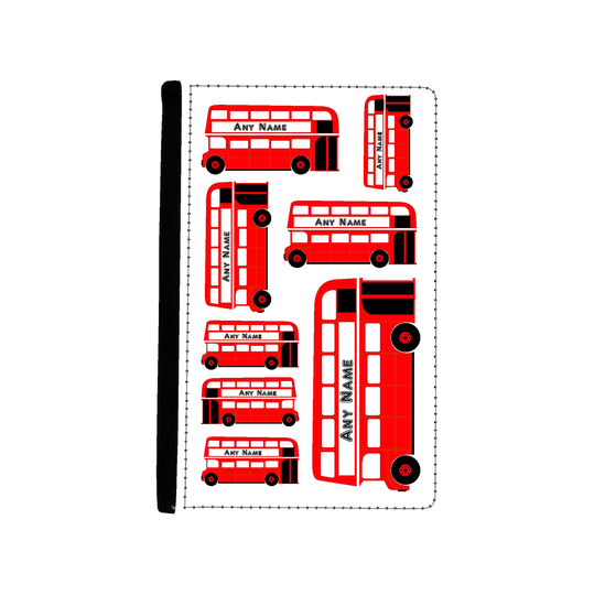 Personalised London Bus Print Passport Cover