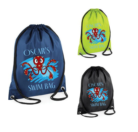 Personalised Drawstring Swim Bag, Gym Bag, Pe Back To School, School Bag