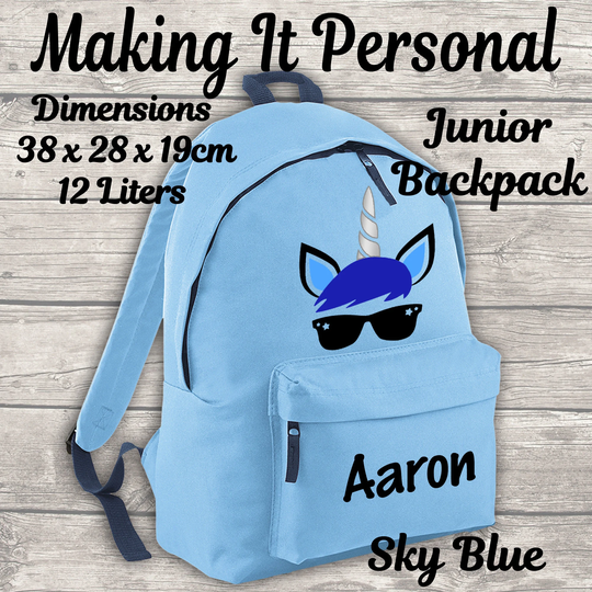 Personalised Unicorn Backpack Boys Or Girls Add Your Name Back To School Essential Original Kids Junior Size 12 Litres