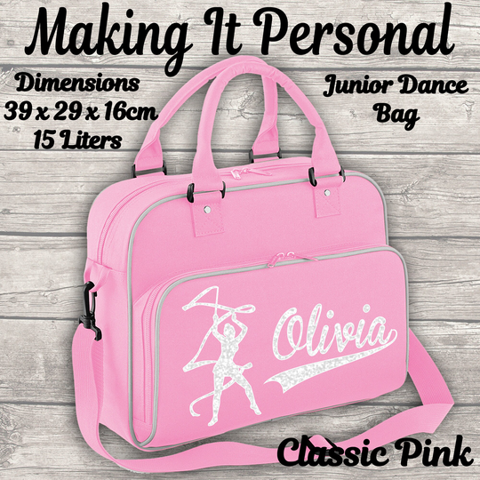 Personalised Girls Junior Dance Bag Add Your Name Pink