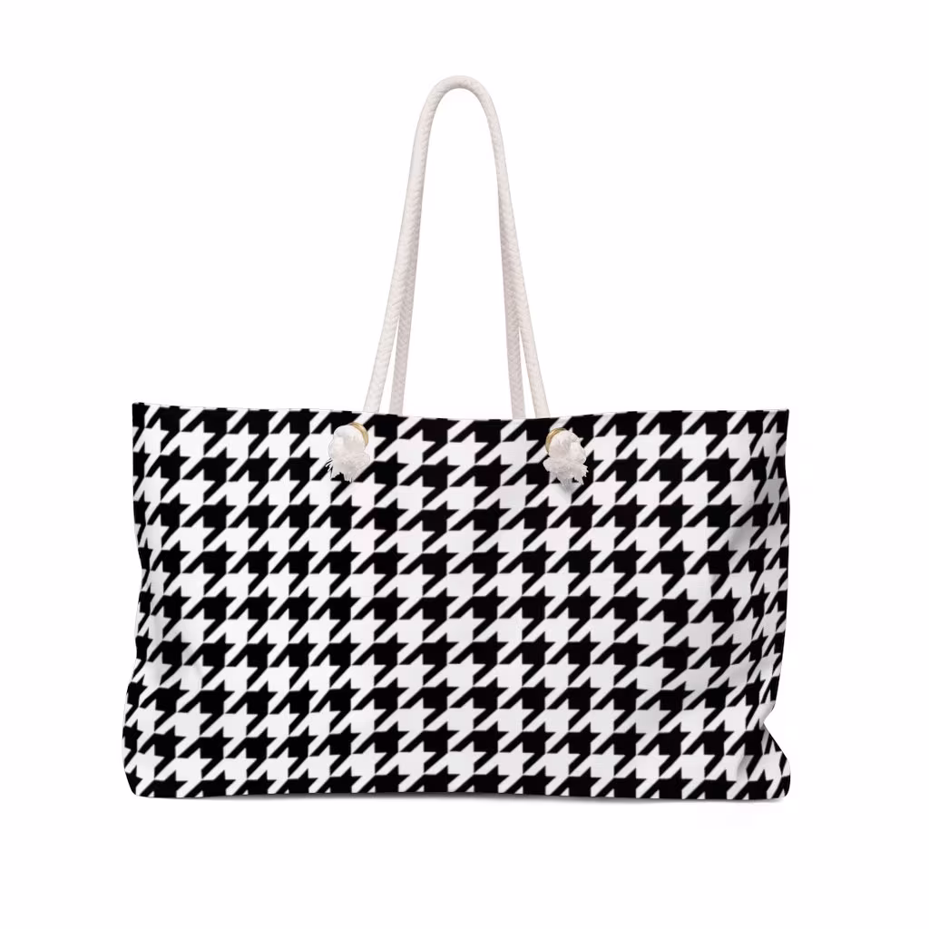 Houndstooth Large Tote Bag