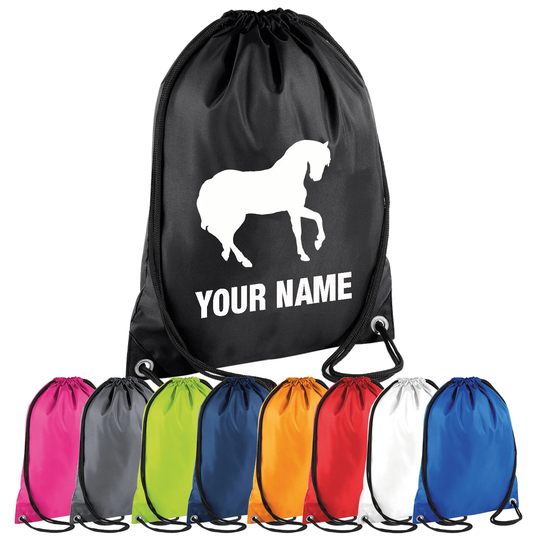 Personalised Horse Drawstring Bag - Custom Pe Gym Sports