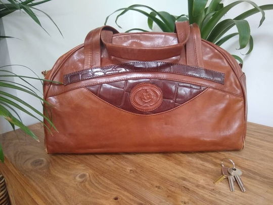 Vintage Leather Duffle Bag - Day Small Overnight