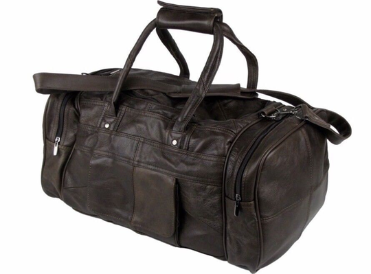Travel Bag Holiday Holdall Brown Cowhide Real Leather Weekend Overnight