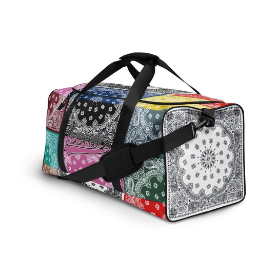 Royal Iconic | Bandana Flag Duffle Bag Color Block Carousel Dope Azz Duffel Hueman Gang Workout Gym 2 Autumn Vibez