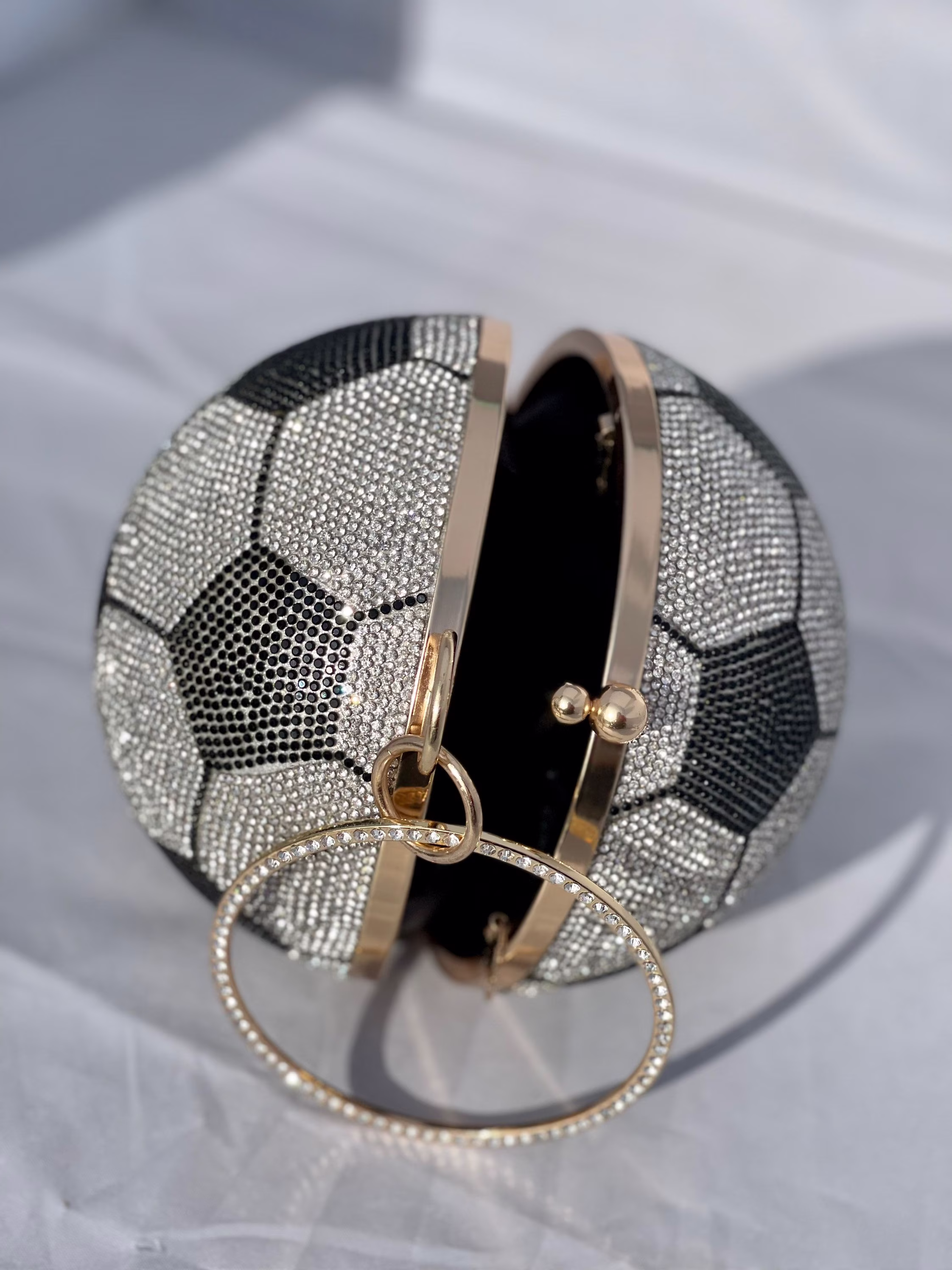 Unique Soccer Ball | Bling Purse Party Clutch Rhinestone Bag Sport Gift Elegant Sparkle Statement Maker