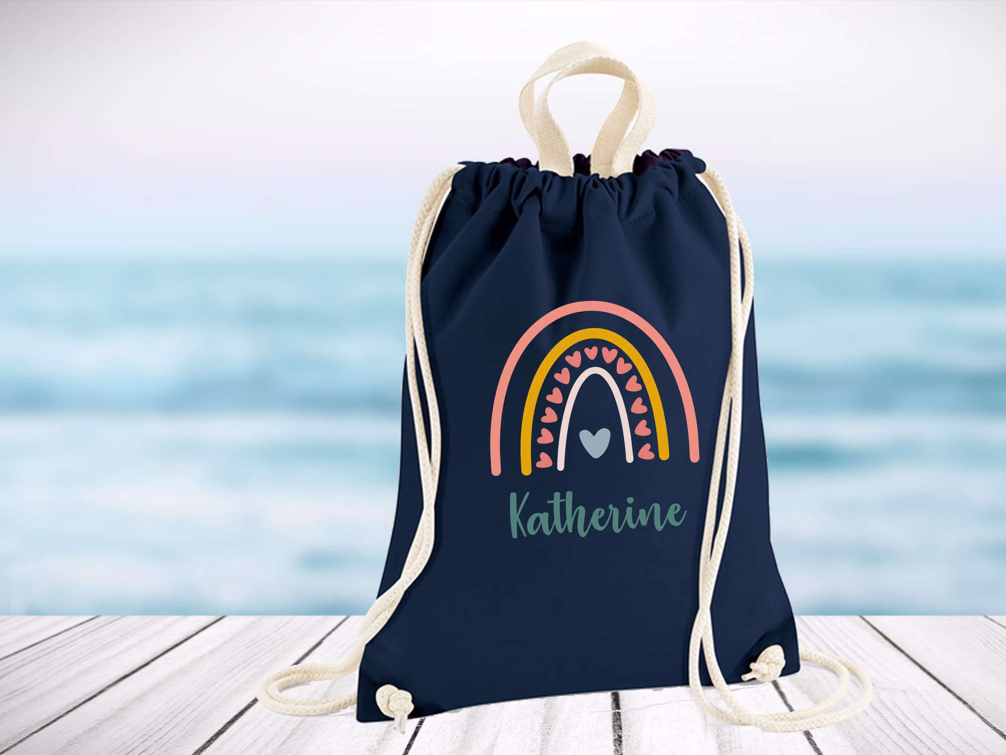 Organic Drawstring Canvas Bag, Back To School Personalised Custom Pe Backpack, Gym Backpack