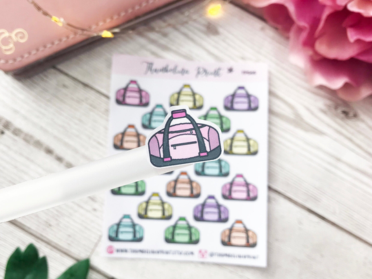 Gym Bag Planner Stickers | Decorative & Functional Planning Weekend Fitness Workout Mini Icons