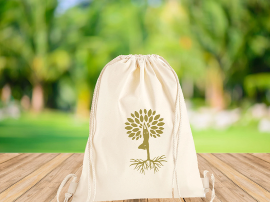 Yoga Tree Gym Bag, Meditation Sports Cute Book Workout Funny Gift, Spiritual Reusable Bag