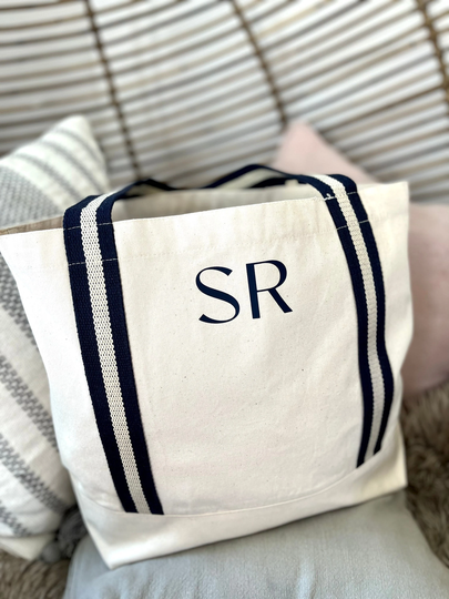 Personalised Organic Boat Bag, Canvas Shopping Honeymoon Hen Weekend, Birthday Gift, Gym Bag - Perfect Gift