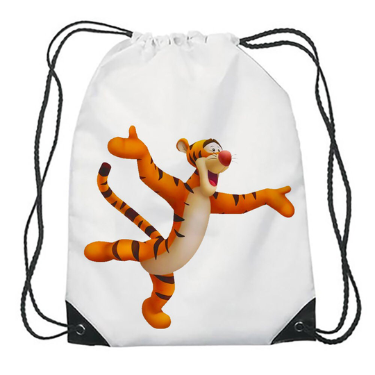 Tigger Winnie The Pooh Cartoon Themed Funny Drawstring Bag Gym Sack Sports Bag
