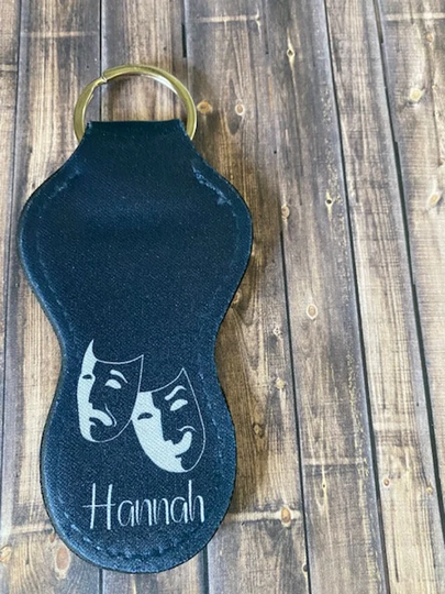 Personalized Theater/Drama Team Lip Balm Holder Keychain