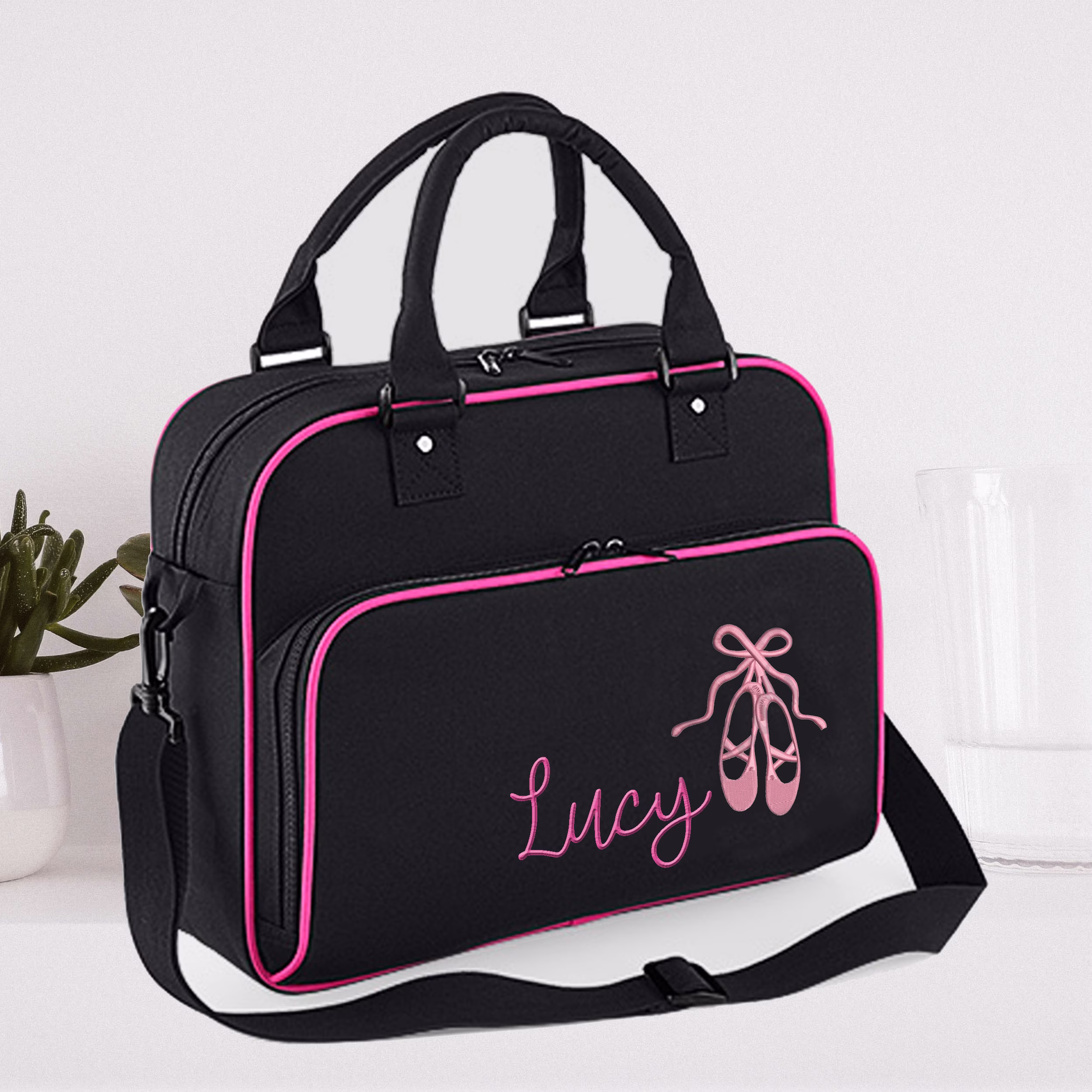 Personalised Embroidered Childrens Ballet Shoes Dance Bag - Choose From Five Colours Christmas Gift For A Girl