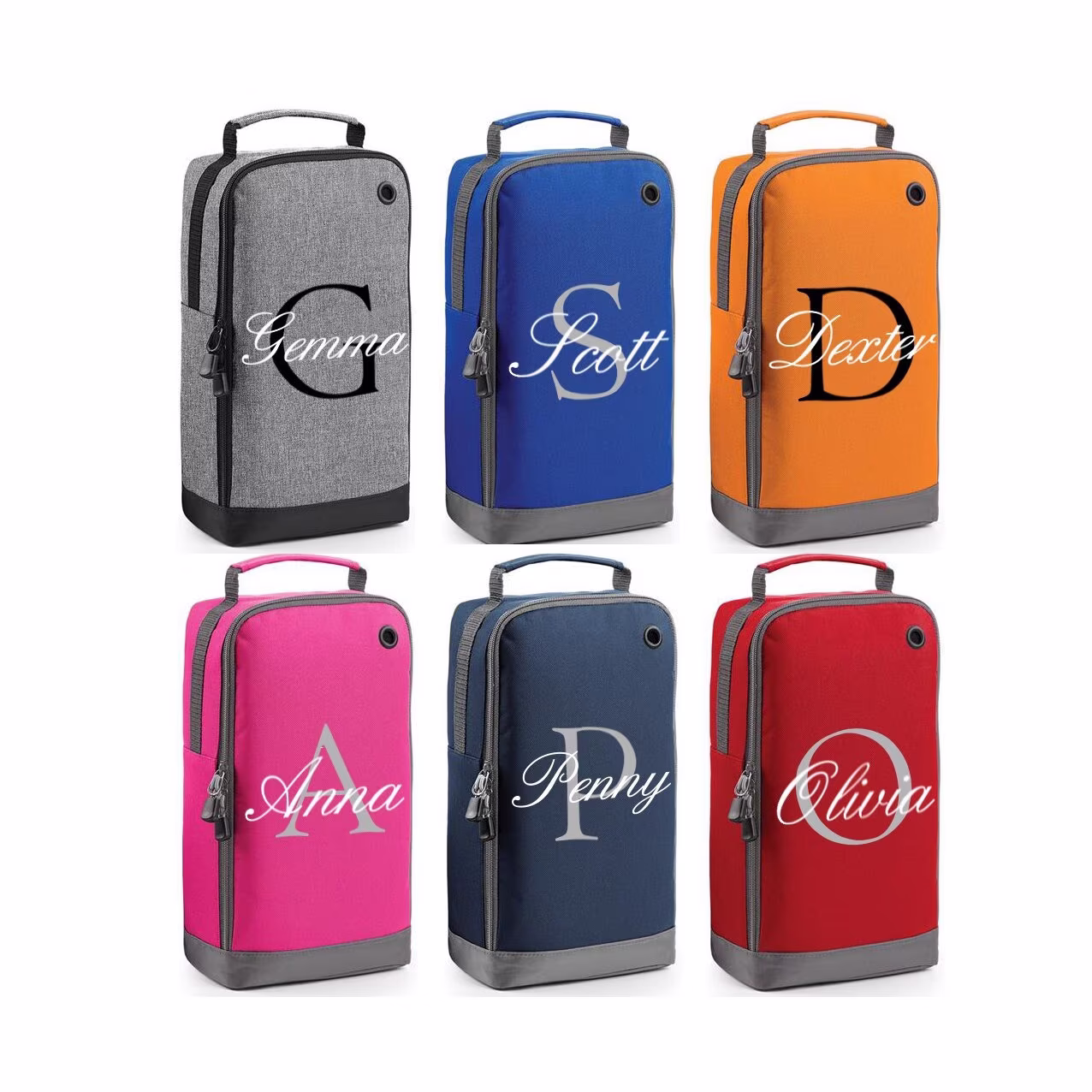 Personalised Boot Bag Script Initial Boys Sports Girls Customised Kids School Pe Gym Shoe Kit