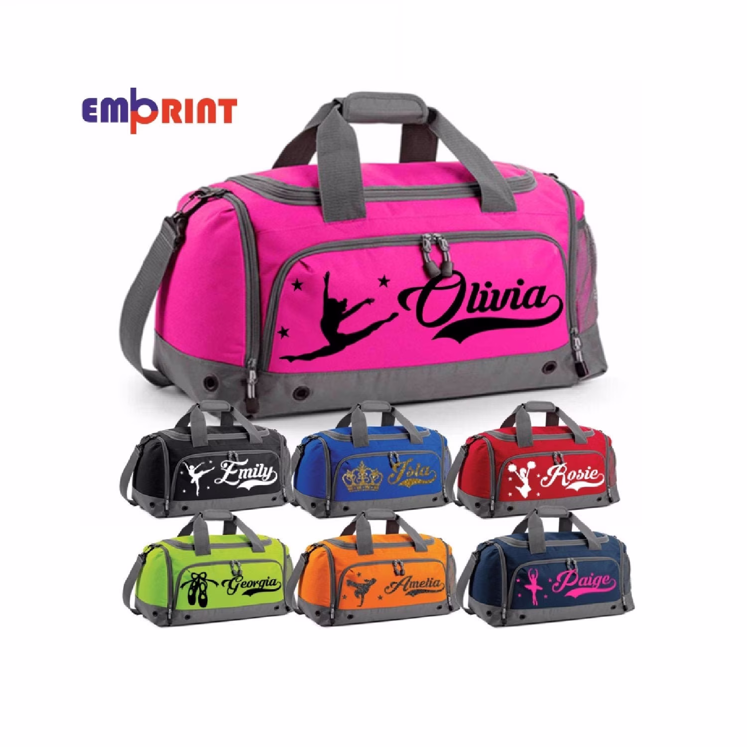 Personalised Dance Holdall Bag Girls Ballet Childrens Glitter Kit Kids School
