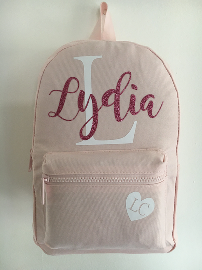 Personalised Pink Mini Backpack Add Your Name & Initials Back To School Kids
