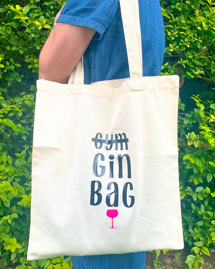 Cute Christmas Canvas Tote Bag - Gin Logo Ideal For Shopping/Gym Laptop Recyclable Birthday Teacher Present Hamper