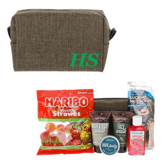 Personalised Men's Luxury Filled Washbag | Pamper Kit Beard Grooming Gifts For Him Birthday Dad Fathers Day Gift