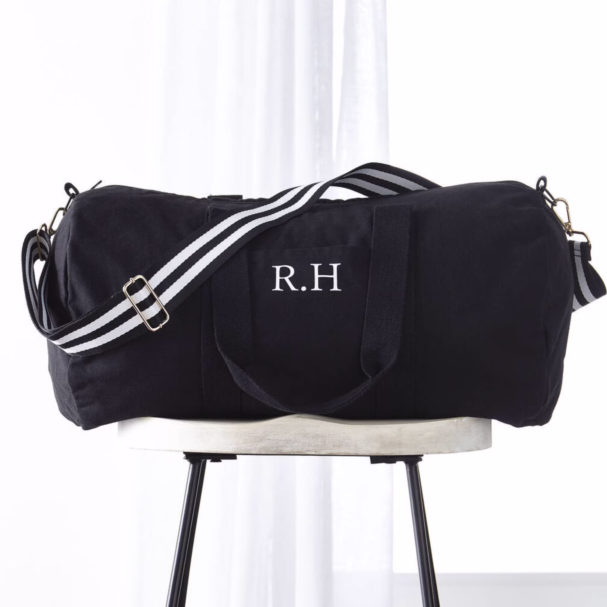 Personalised Black Holdall | Weekend Bag Gym Luggage Gift Overnight