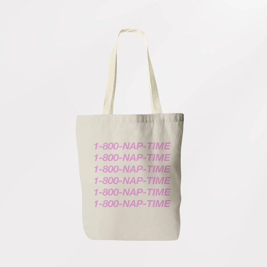 1800 Nap Time Tote Bag/Shoulder Book Shopping Sachel Graphic Logo Eco Friendly