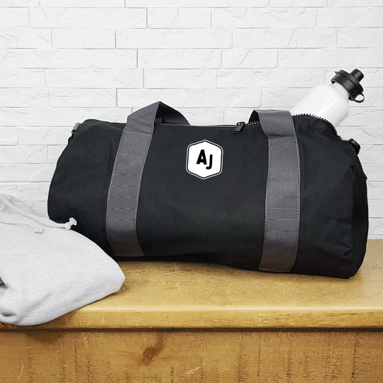 Personalised Holdall With Initials in Badge Design