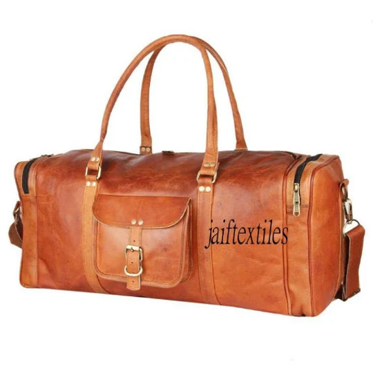 Leather Large Porsonalised Duffle Bag, Weekender Holdall Over Night Bag For Men's, Vacation Travel Genuine