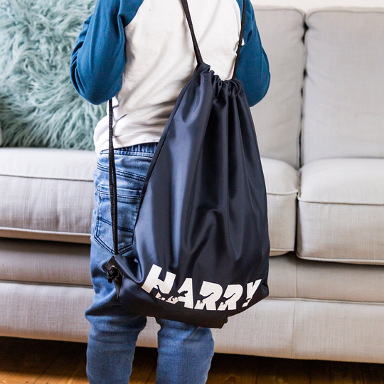 Personalised Gym Bag, Back To School Drawstring P.e, Bag