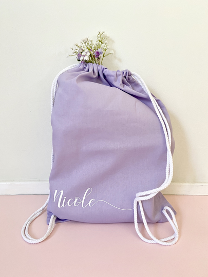 Personalised Name Drawstring Bag Bridesmaid Gift, Hen Night Stocking Filler Gifts, Birthday Gym Bag, Sports School