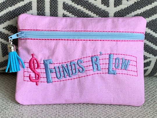 Funds Are Low Zippered Storage Bag, Pink & Blue Artificial Sweetener Zipper Bag