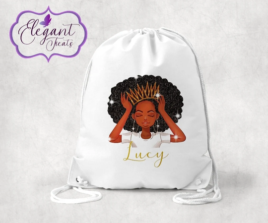 Personalised Melanin Princess Pe Swim Bag - Back To School Gift