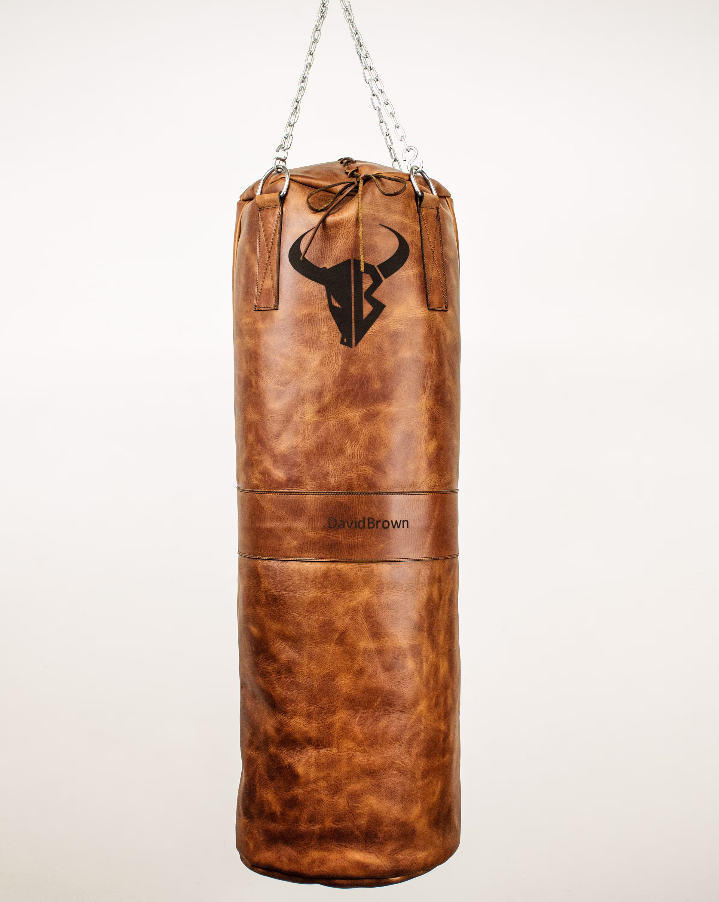 Personalized Leather Boxing Bag | Punch With Chain, Unstuffed