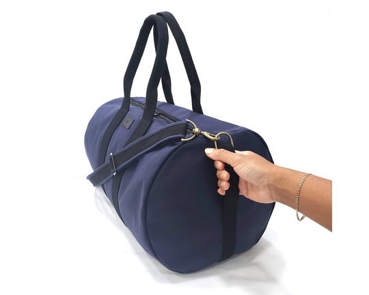 Navy Canvas Duffel Bag, Travel Large Carry On Gym Sports Weekender Personalize Travel Round Bag