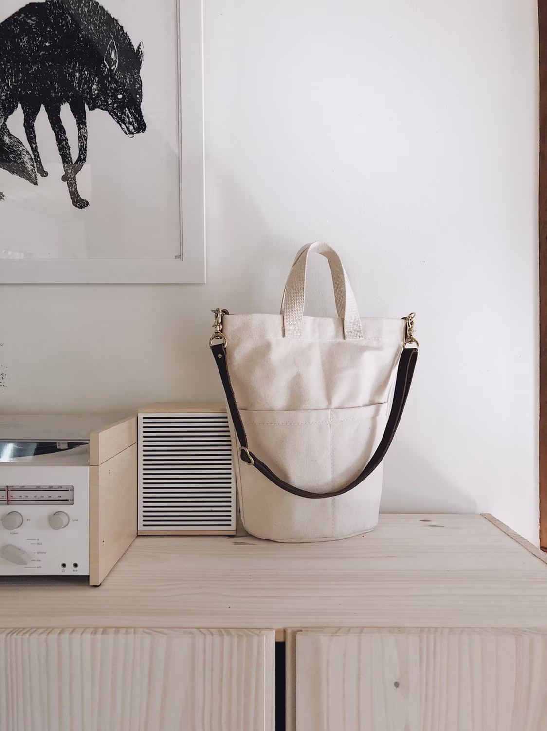 Canvas Bucket Bag, Tote Gym Bag, School Diaper Bag