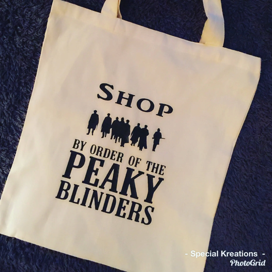 Peaky Blinders Tote Bag, Canvas Shoulder Shopping Bag. Mothers Day. Valentines Birthday