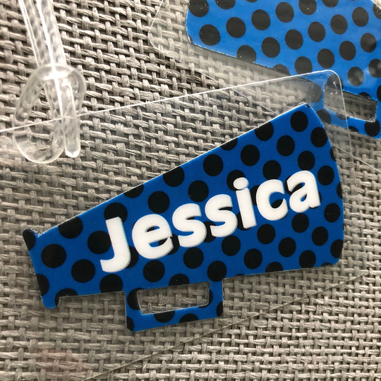 Megaphone Cheerleader Bag Tag, Cheer Gift