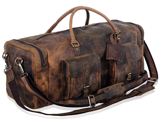 Leather Duffel Bags, Leather Travel Luggage, Luggage Overnight For Men & Women
